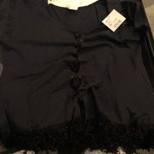 Anna Sui black short-sleeved tee